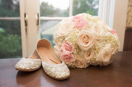 White and Pink Bridal Clutch