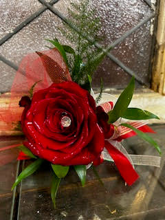 LARGE RED ROSE CORSAGE